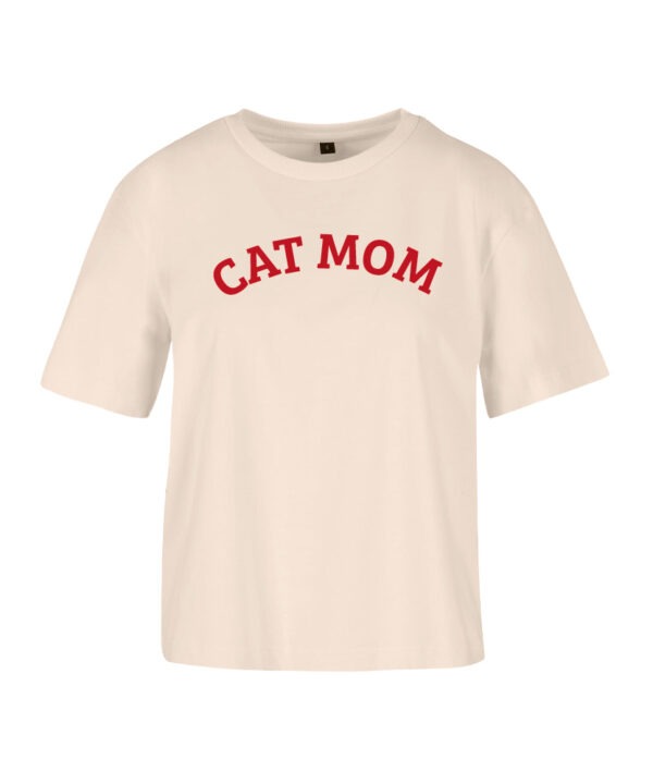 thefanery Animal Arts, CAT MOM T-Shirt Front White Sand